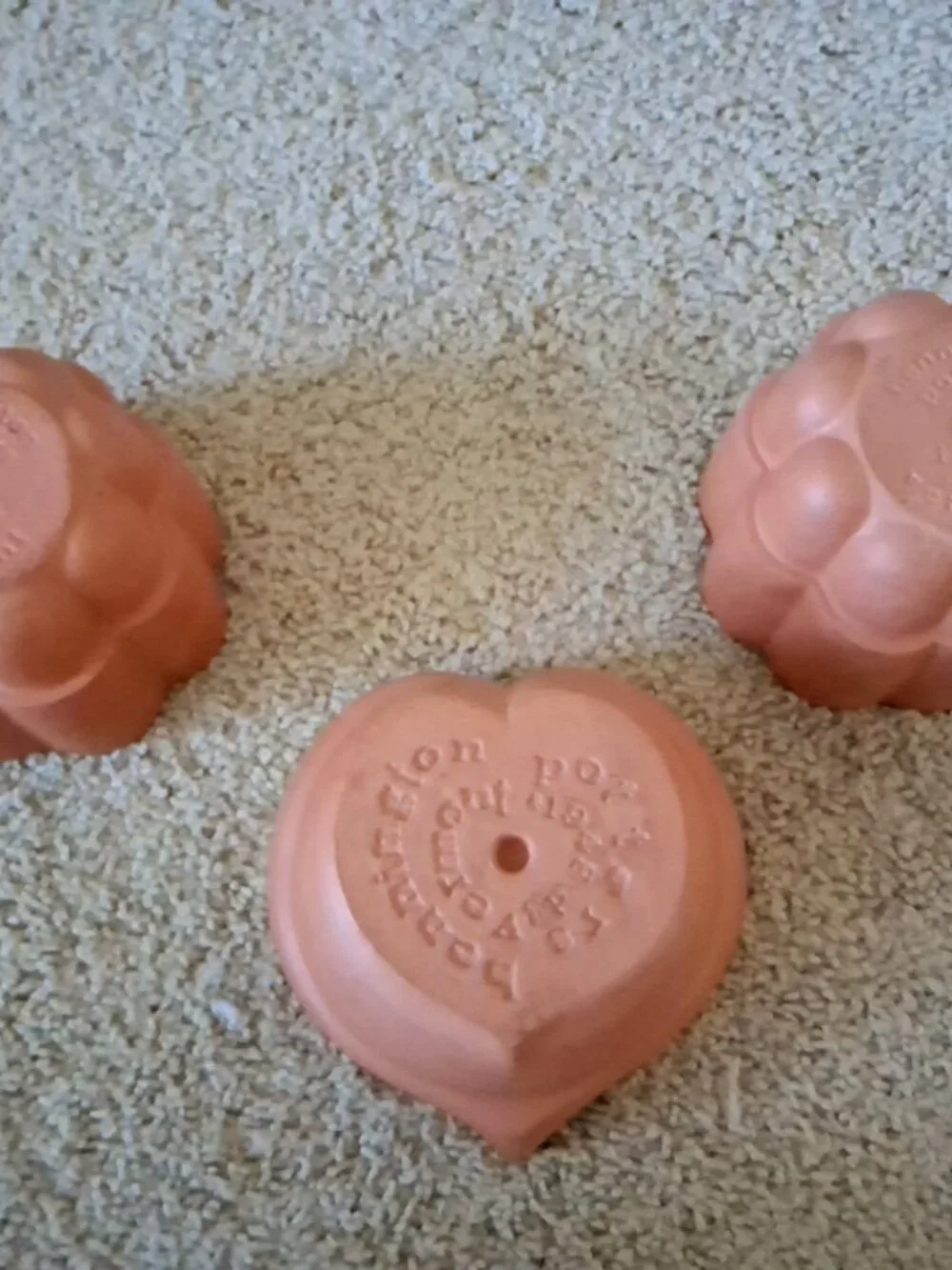 3 Vntg Bennington Terracotta: 1 Heart & 2 Flower Bread Pan Early Amrcn Stoneware